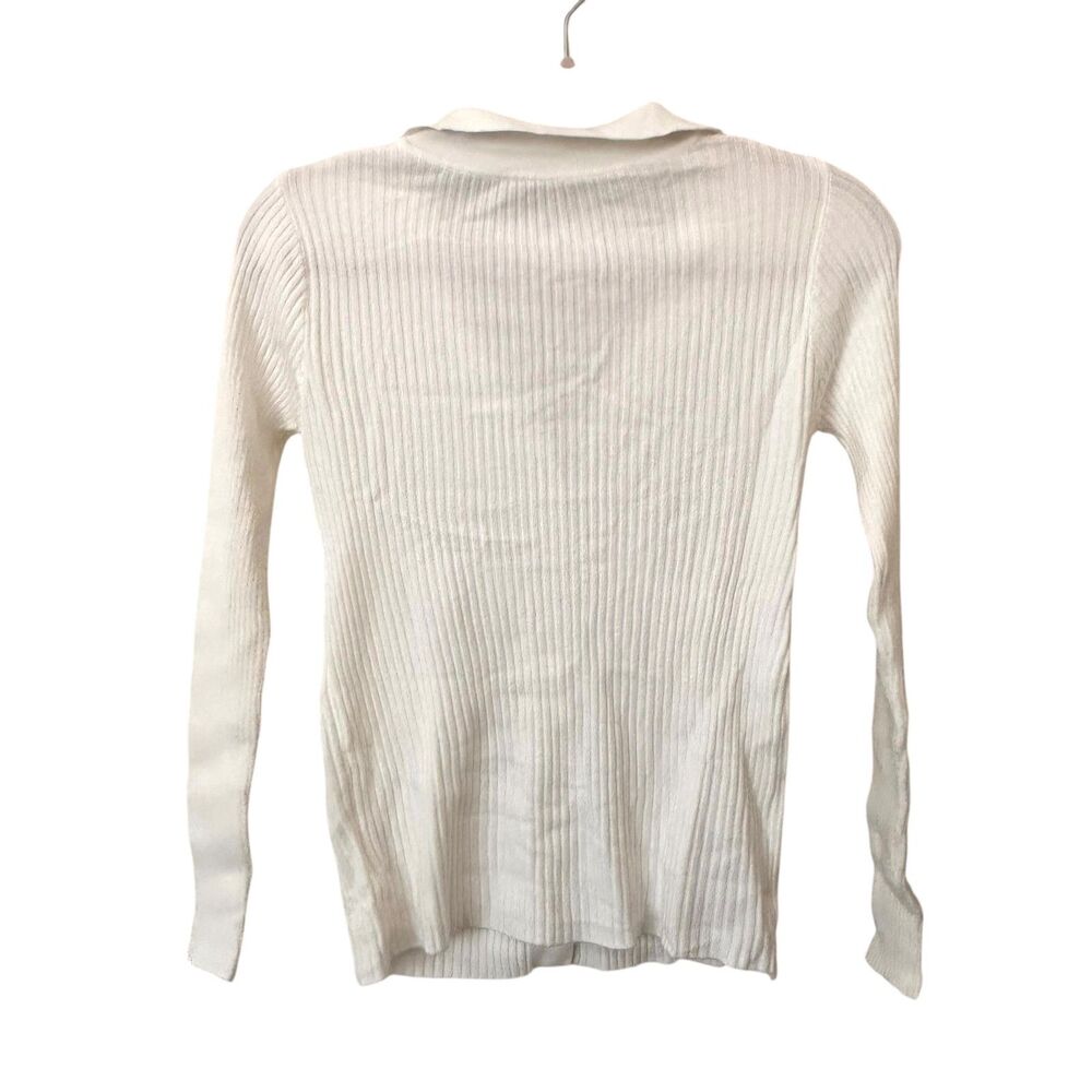 COMMENSE Sweetest Memory Ribbed Button Down White… - image 3